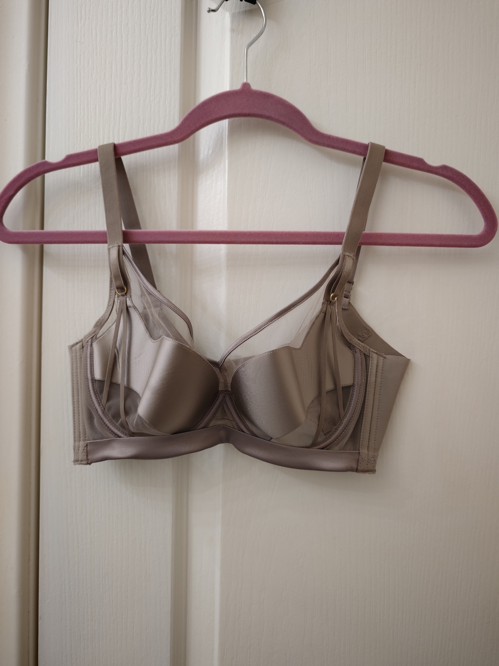 Unbranded Taupe Satin Underwire Bra